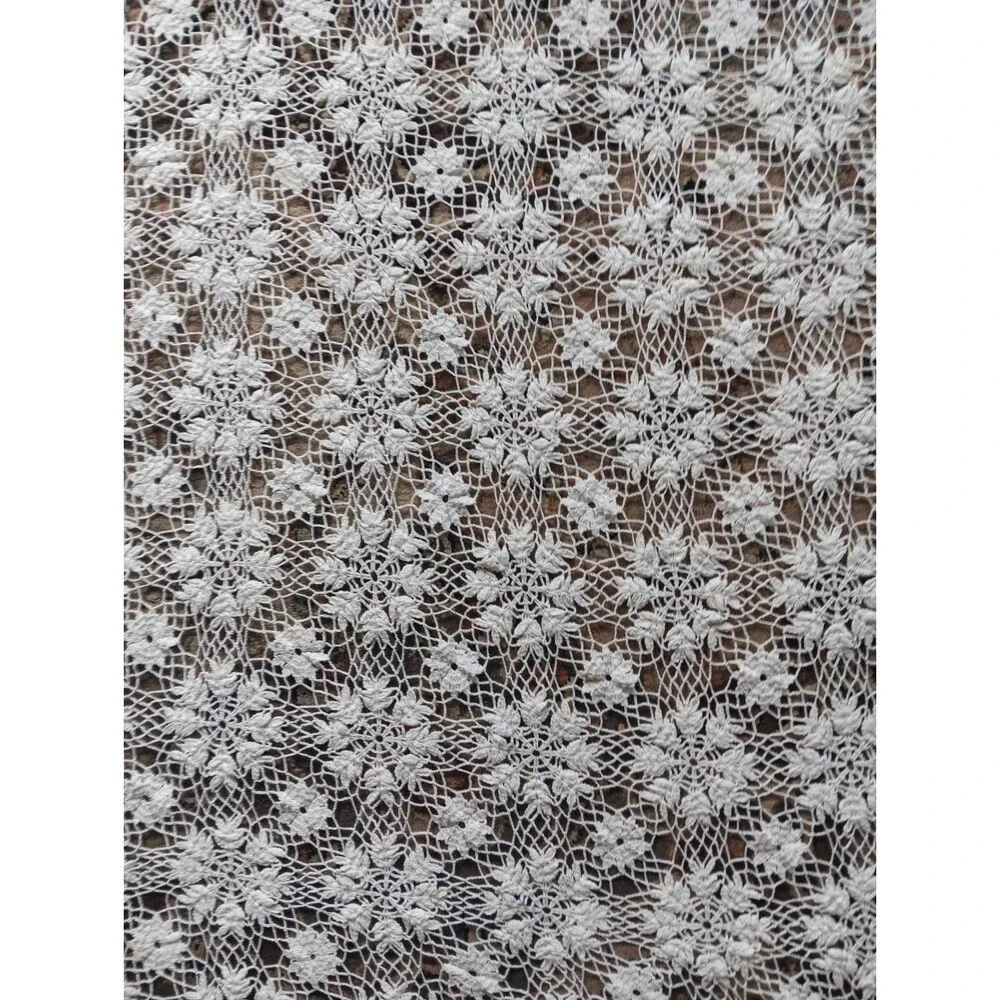 Vtg Hand Crochet Table Cloth  60